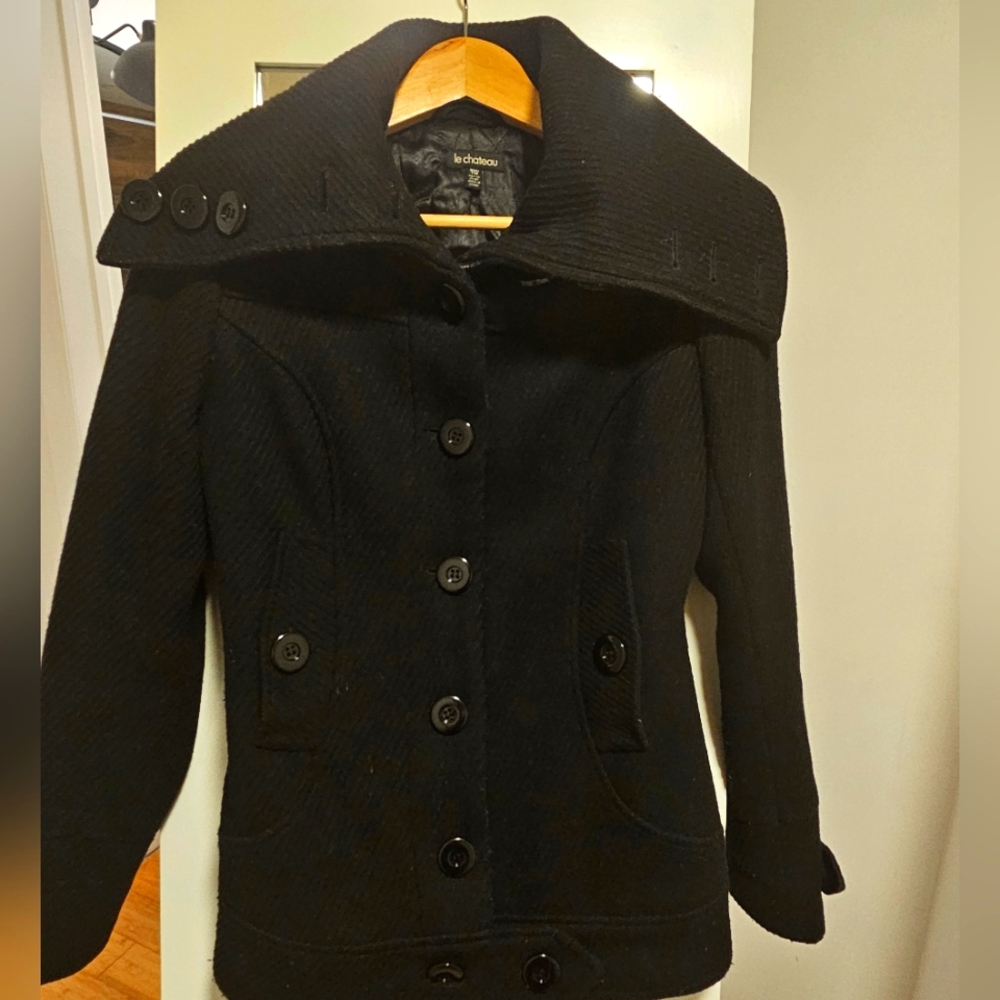 Le Chateau Black Peacoat